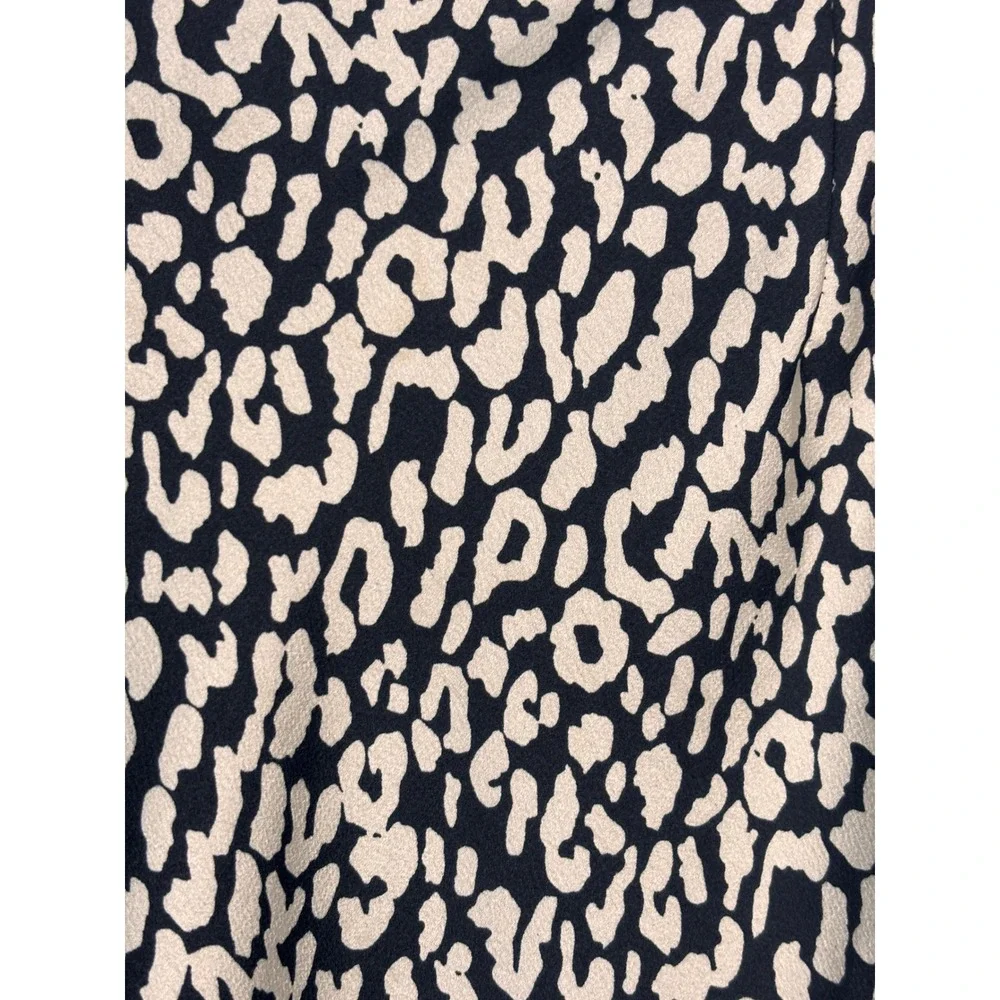 Princess Polly Women Mini Skirt 4 Cream Black‎ Leopard Animal Print A-Line Chic